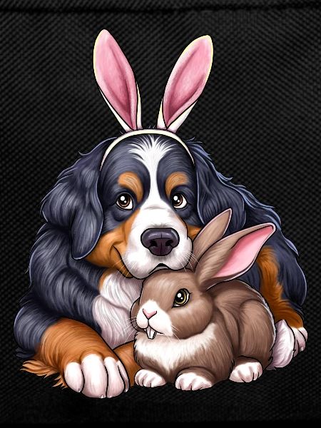 Bernese Mountain Dog and Hare