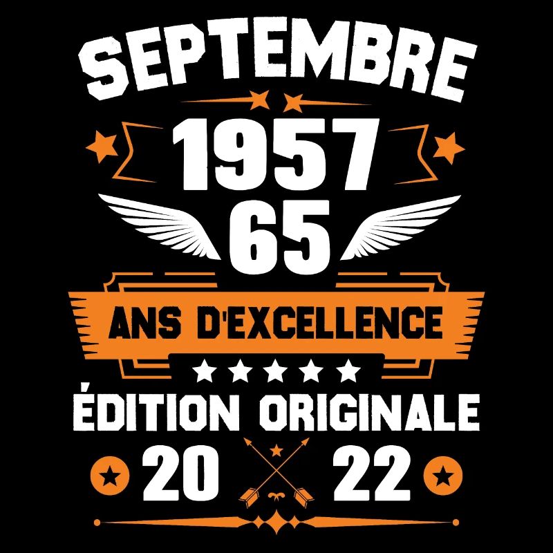 Septembre 1957 Idée cadeau d'anniversaire 65 ans