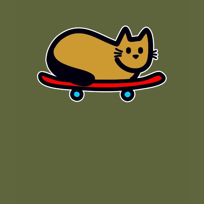 Chat sur skateboard