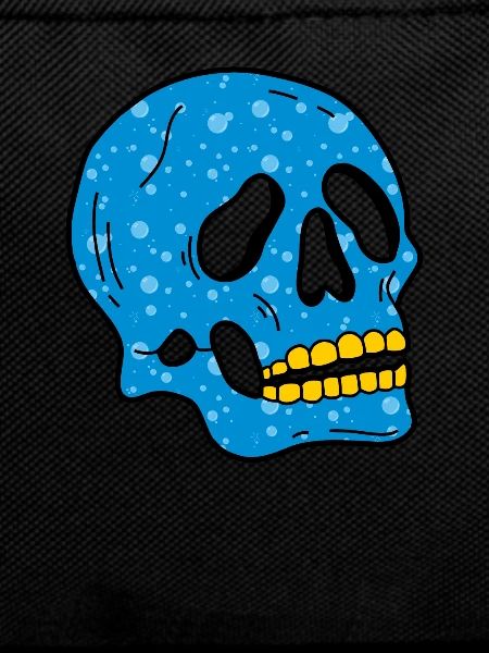 Blue bubbles skull
