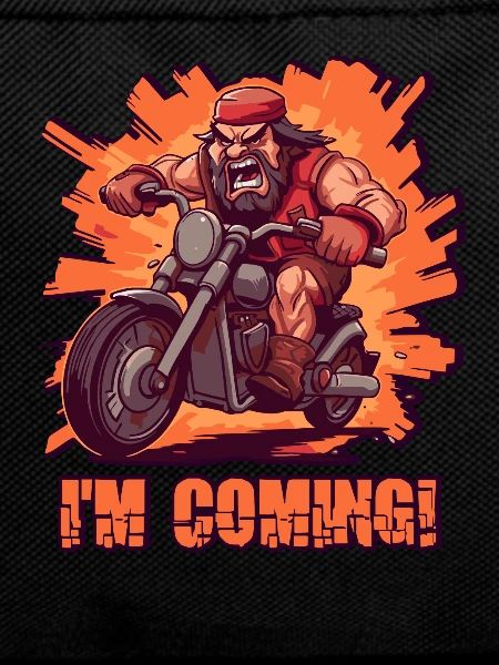 Angry biker arrives