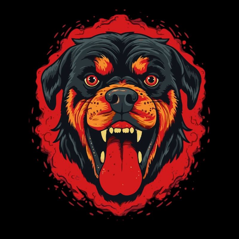 Wütender Bulldog Terrier: Rottweiler Hund