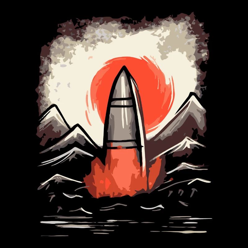 Japanische Rote Sonne: Start einer Rakete