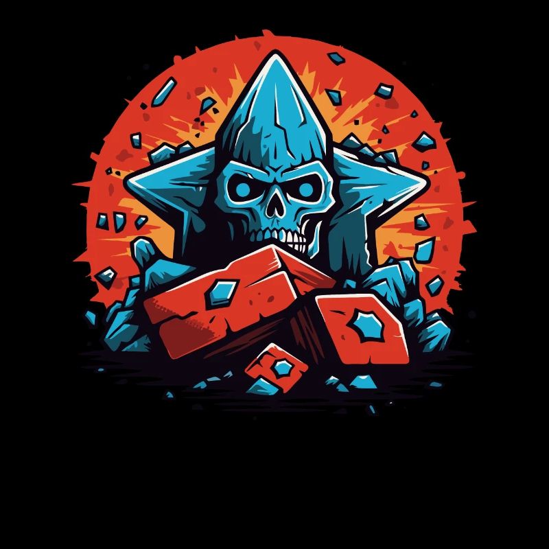 Zombie skull on the rocks