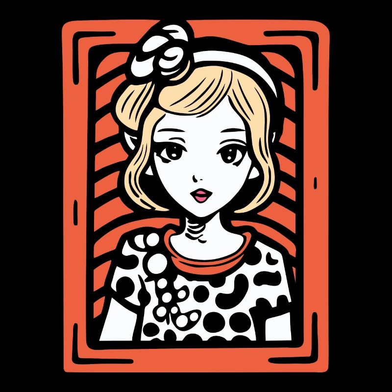 Das bezaubernde Anime-Punkt-Kleid-Mädchen