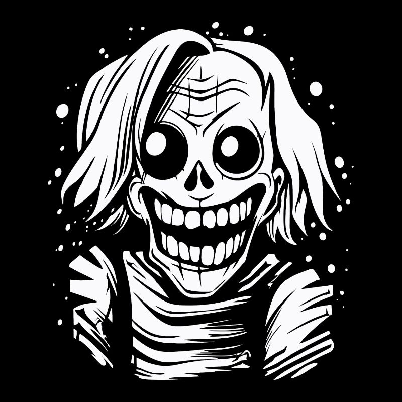 A funny crazy zombie clown