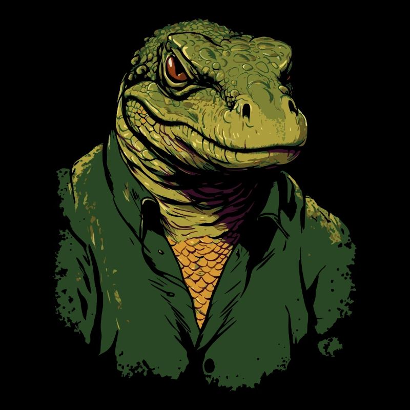 A cool jacket and a Komodo dragon lizard