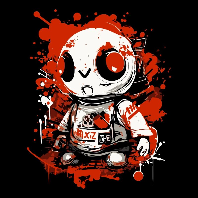 Regardez ici, un robot spatial éclaboussant