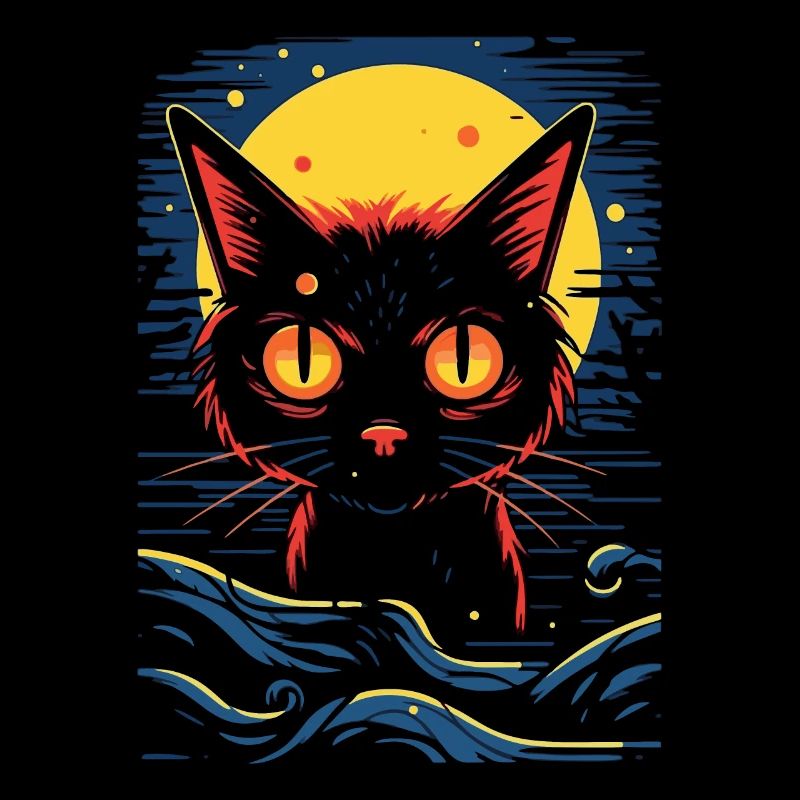 A cat at night