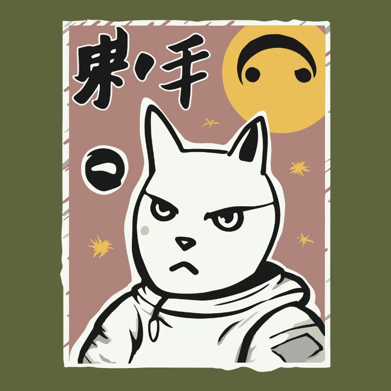 A vintage cartoon space kitten