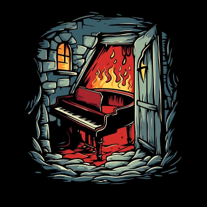 Le Donjon de l’Enfer et un piano