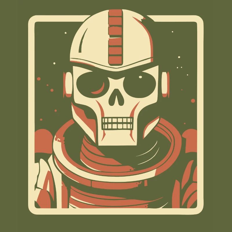 Outer Space Skull Astronaut Robot