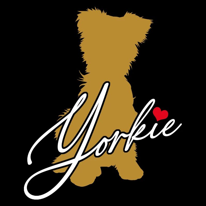 Yorkie Silhouette Yorkshire Terrier mit Herz