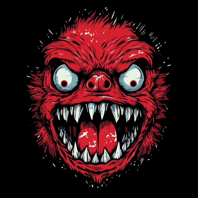 Wütendes rotes Monster