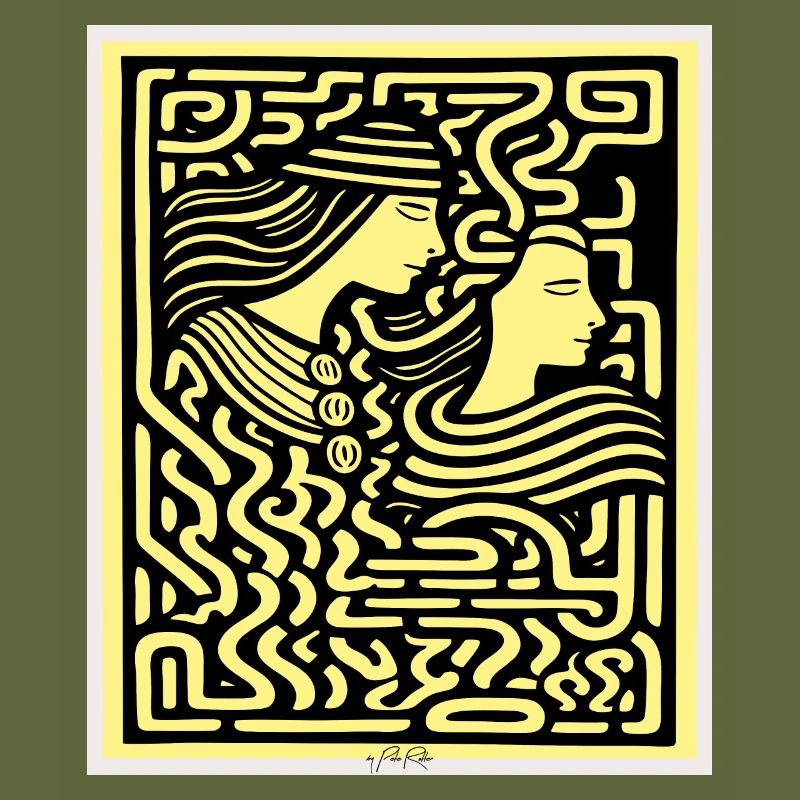 Two lovers in a labyrinth