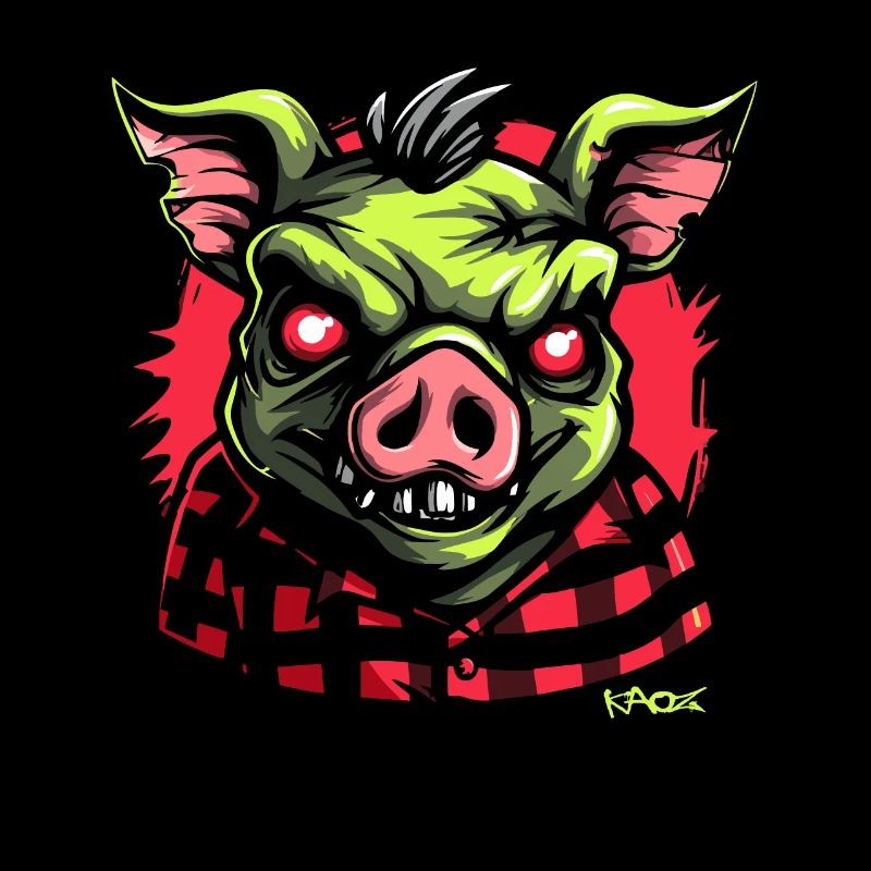 Cochon vert maléfique