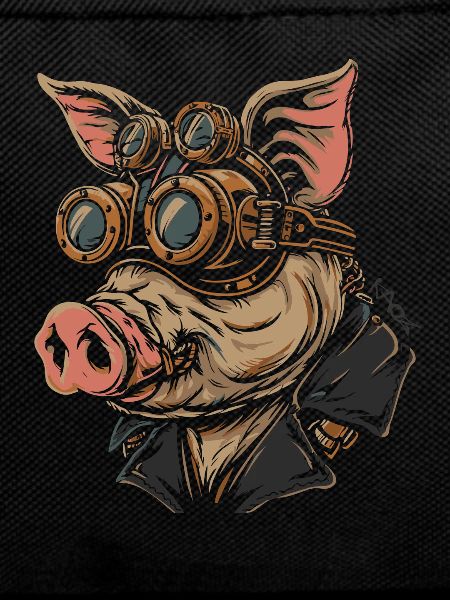 Steampunk Pig: Piggy with goggles