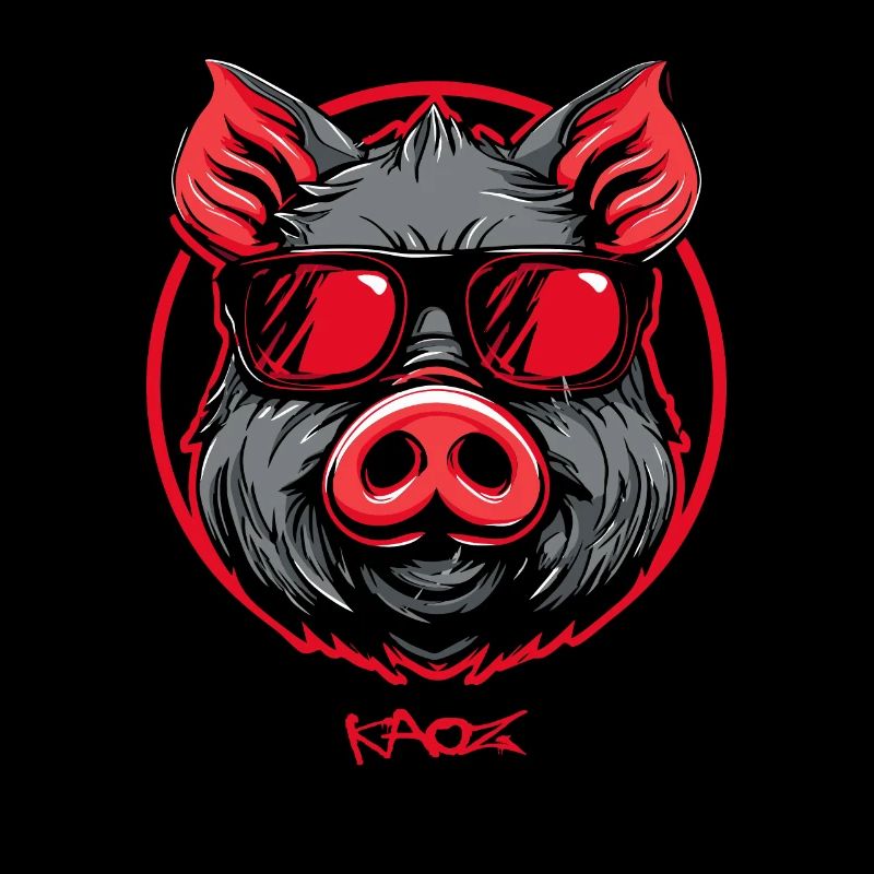 Un cochon cool avec des lunettes de soleil