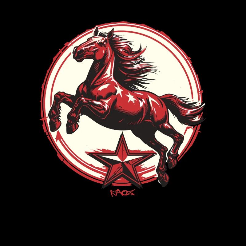 Red Star Propaganda Horse