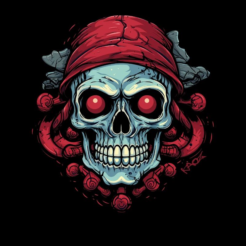 Roses Pirate Skull