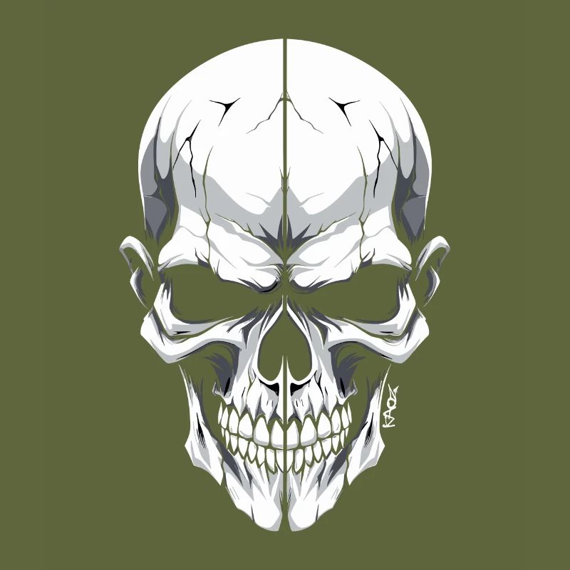 White and cool split skull