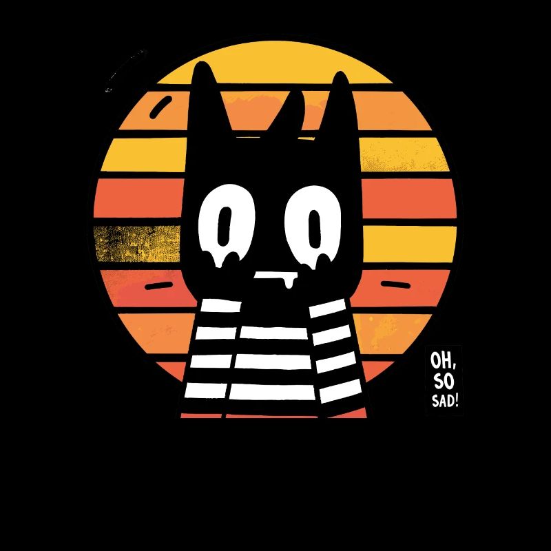 Oh so sad, cool sarcastic retro cat
