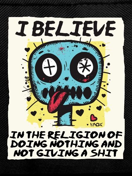 Religious believer doing nothing