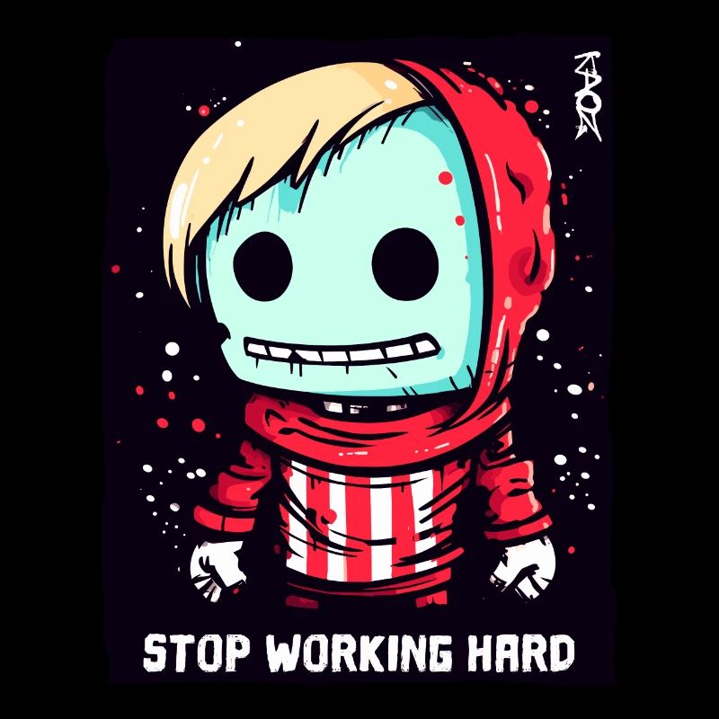 Stop the Hard Work: Cartoon Doll