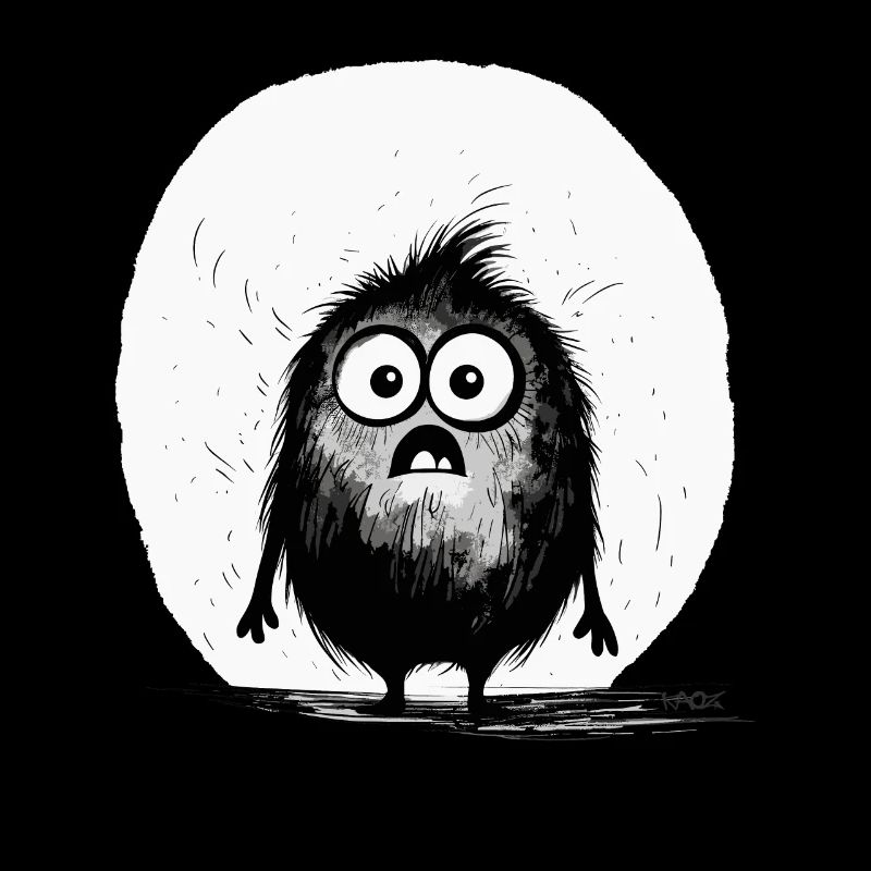 Confus Petit Monstre Mignon Effrayant