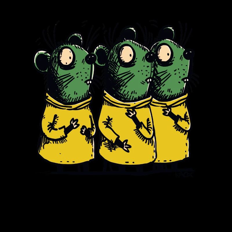Three Cool Cartoon Rats Shocked And Confused