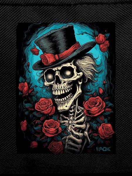 Skull Skeleton Gentleman and Roses