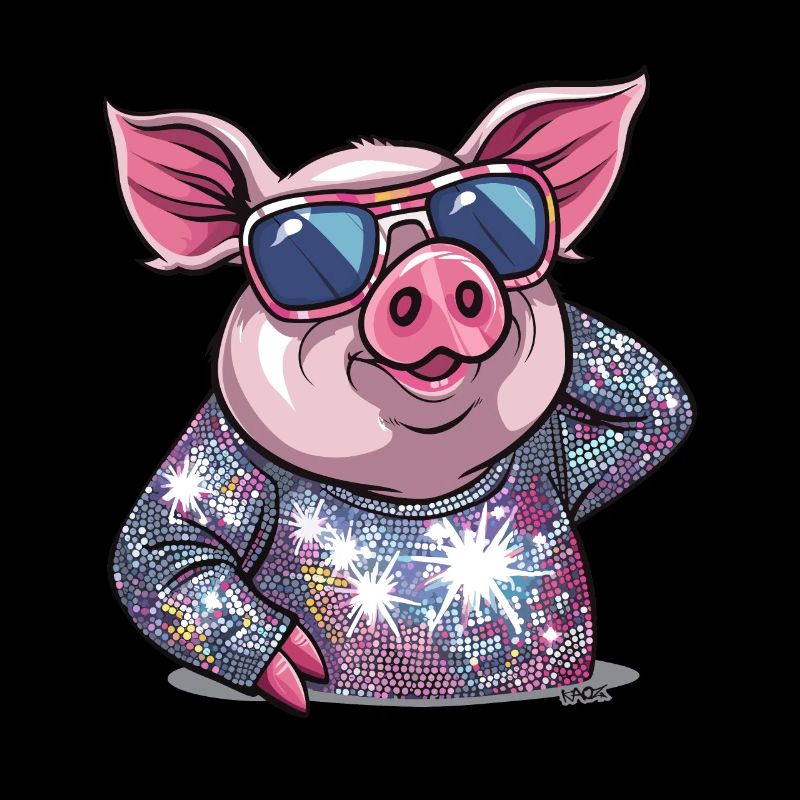 Cochon de danse disco scintillante Diva