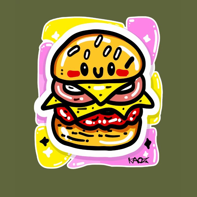 Joyeux hamburger kawaii