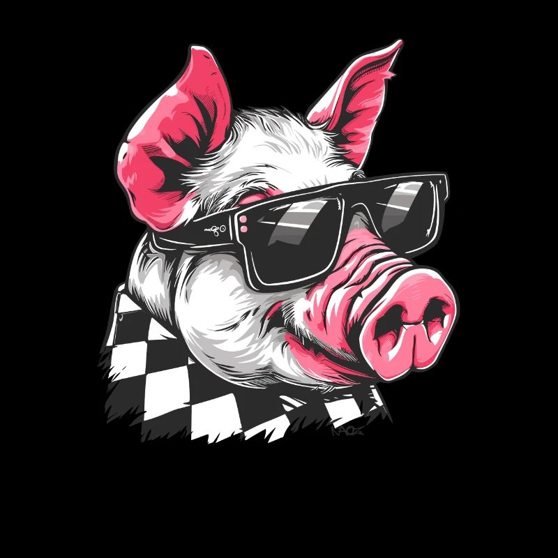 Lunettes de soleil cool portant du cochon