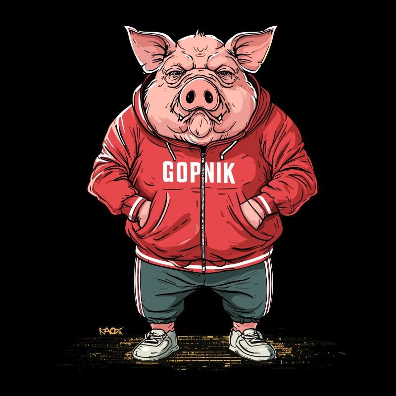 Large Slavic Gopnik Pig