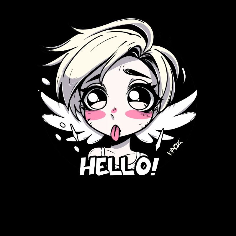 Mädchen-Engel sagt Hallo