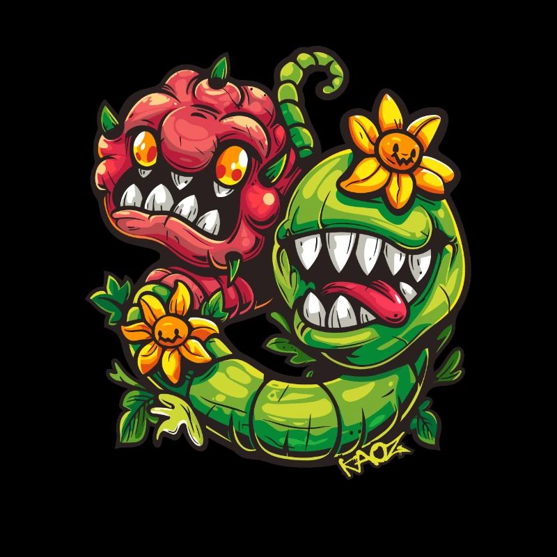 Fleurs de monstre drôle