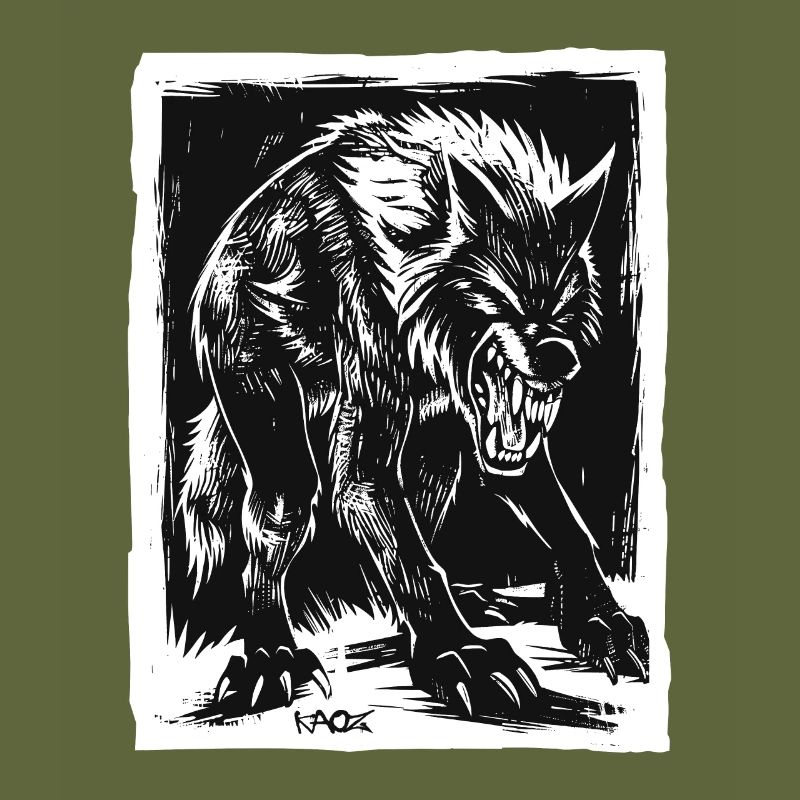 Evil Horror Werewolf or Wolf