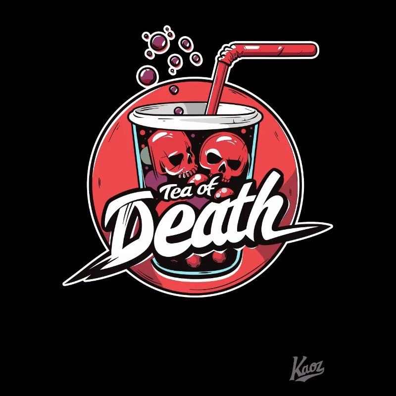 Crânes et le thé Bubble Boba de la mort