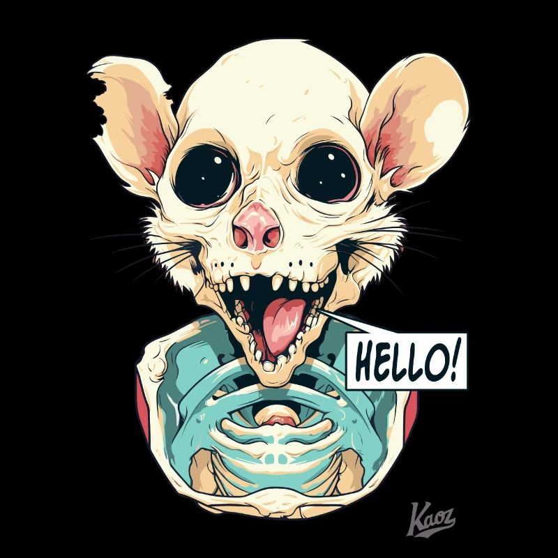 Hamster rat skeleton says hello