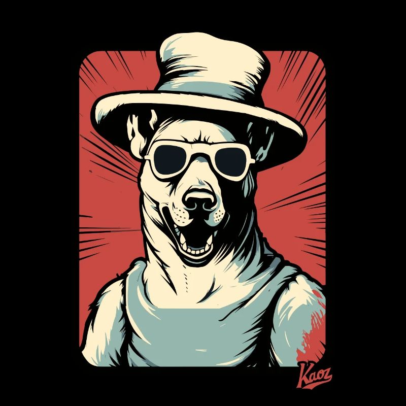 Cooler Hund mit großem Hut