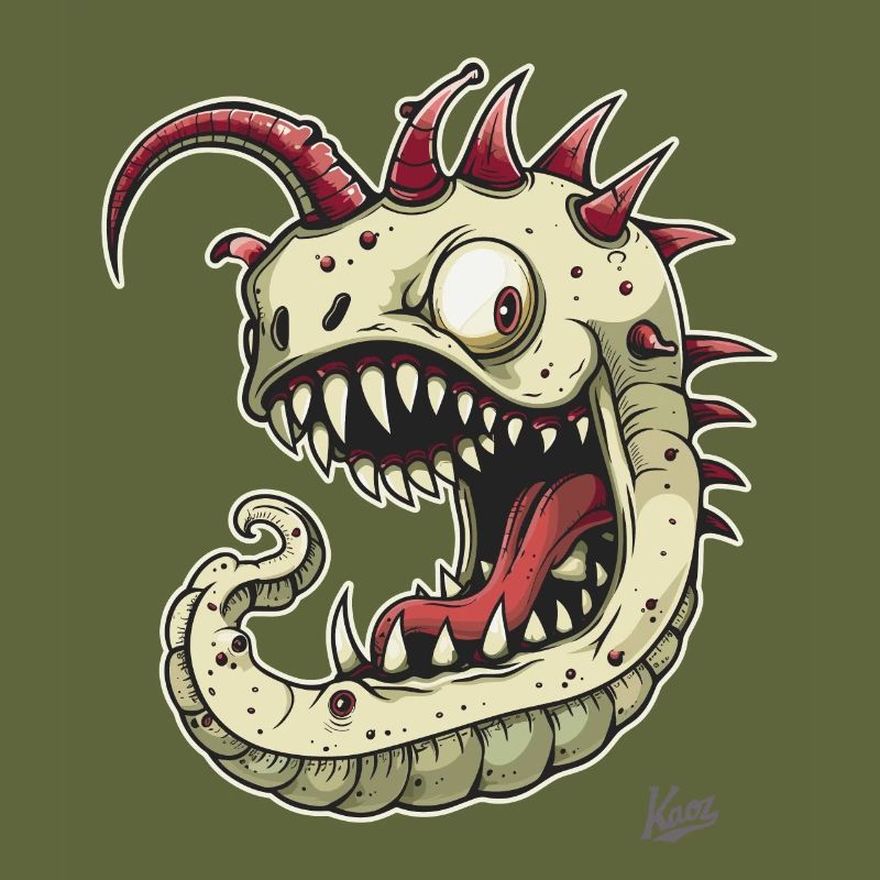 Ein starker, seltsamer Monster-Wurm