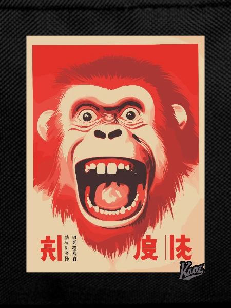Angry happy crazy japanese monkey