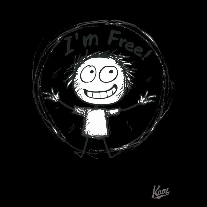 Strichmännchen-Figur: Ich bin frei!