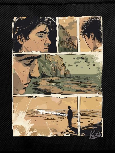 Comic der Einsamkeit am Strand