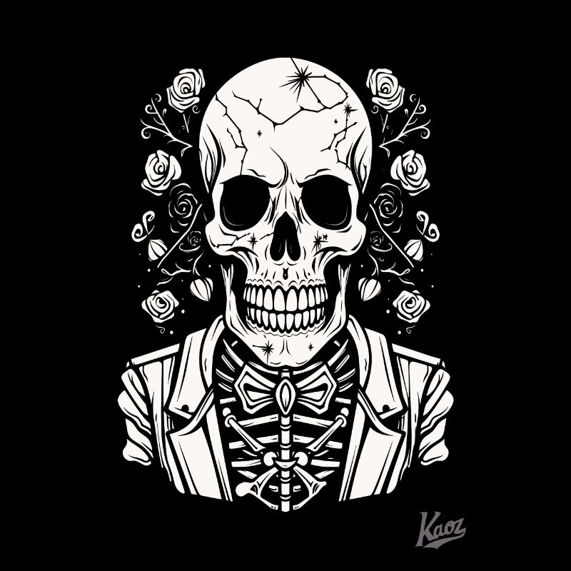 Glücklicher Skelett Totenkopf Schädel