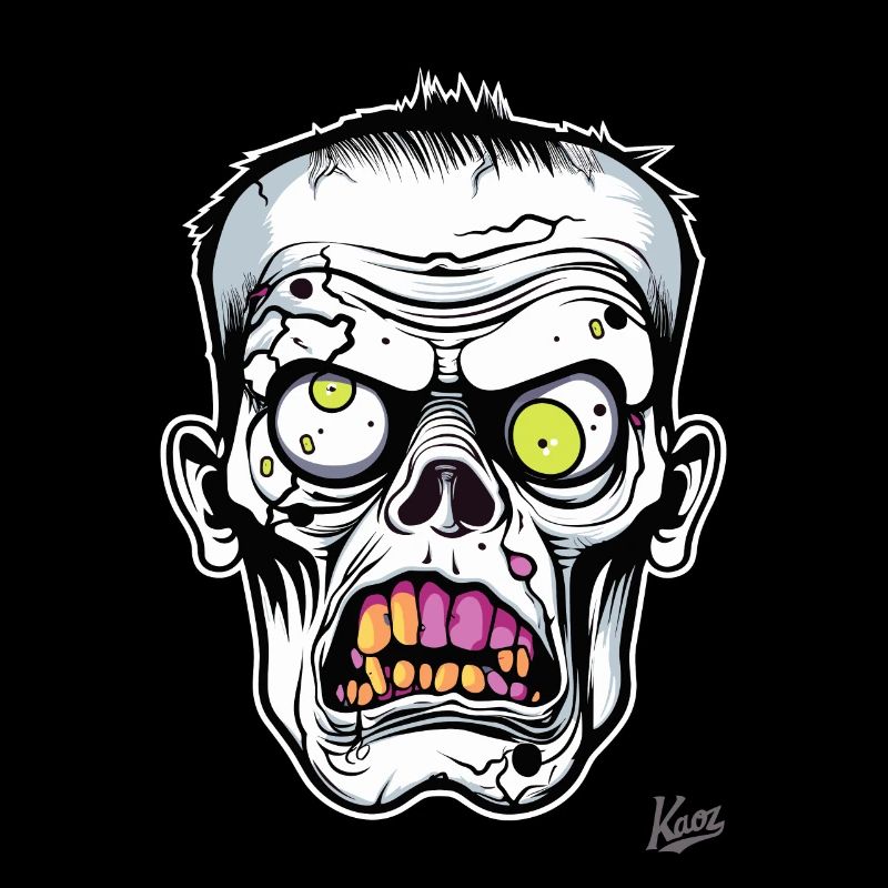 Super Funny Pale Zombie Skull Skull