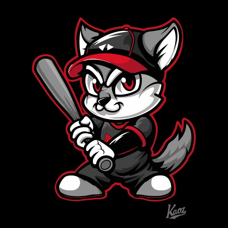 Animal mignon et drôle avec une batte de baseball