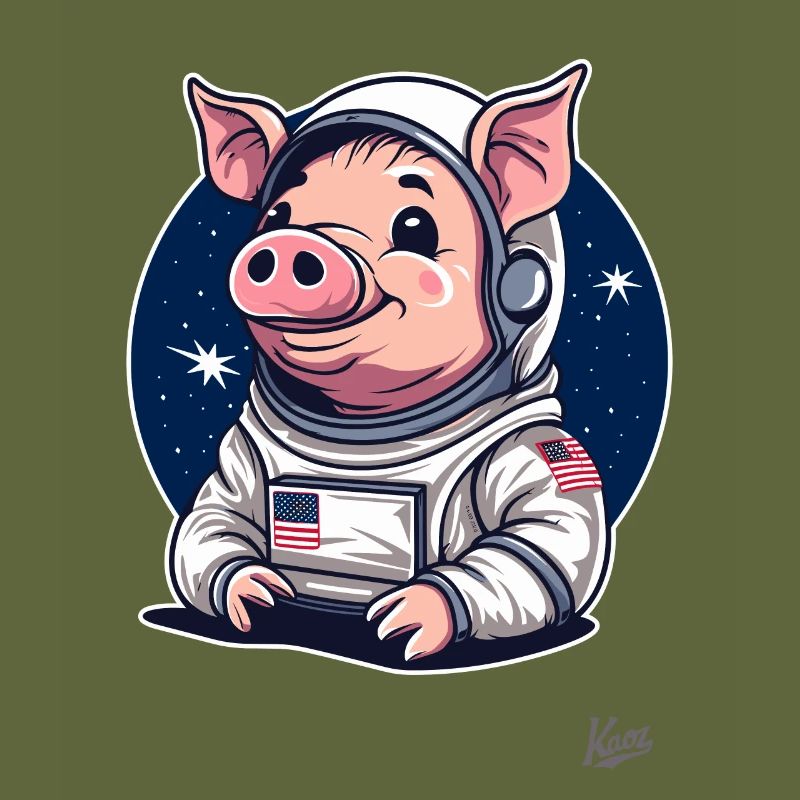 Conception de cochon drôle mignon de l’espace