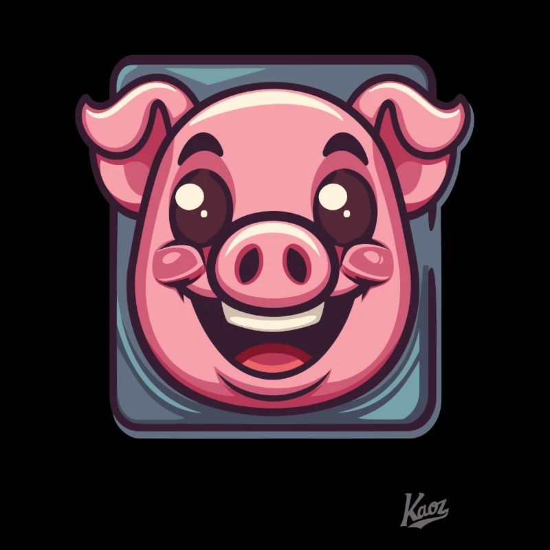 Mignon petit cochon de dessin animé dans le cadre